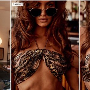 12th Tribe Sorrento Animal Print Wrap Top